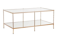 Load image into Gallery viewer, Glass And Metal Coffee Table - Clear / Gold
