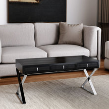 Load image into Gallery viewer, Stainless Steel Coffee Table With Three Drawers - Black And Silver
