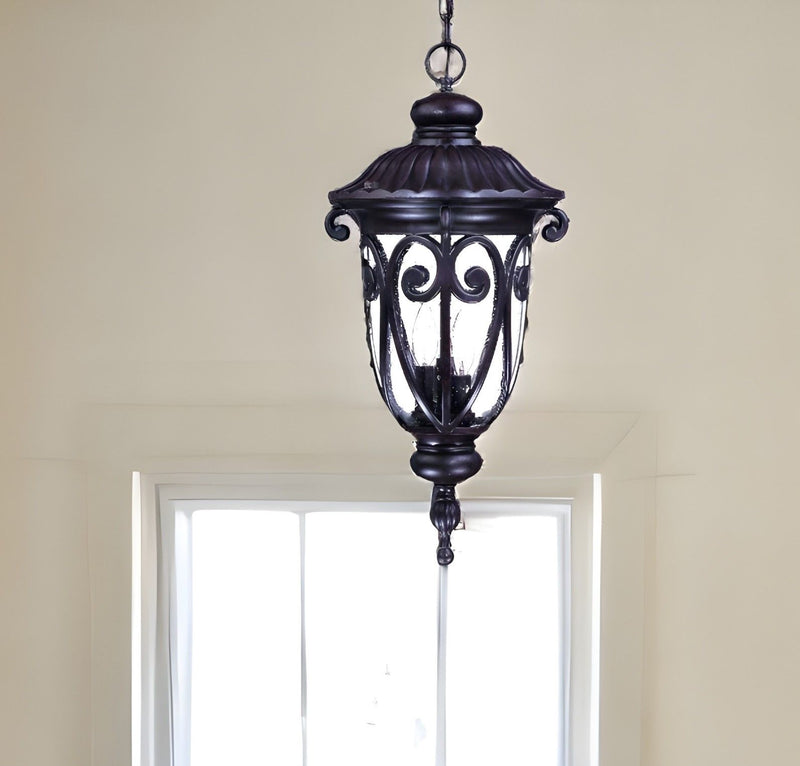 Naples 3-Light Marbelized Hanging Light - Mahogany