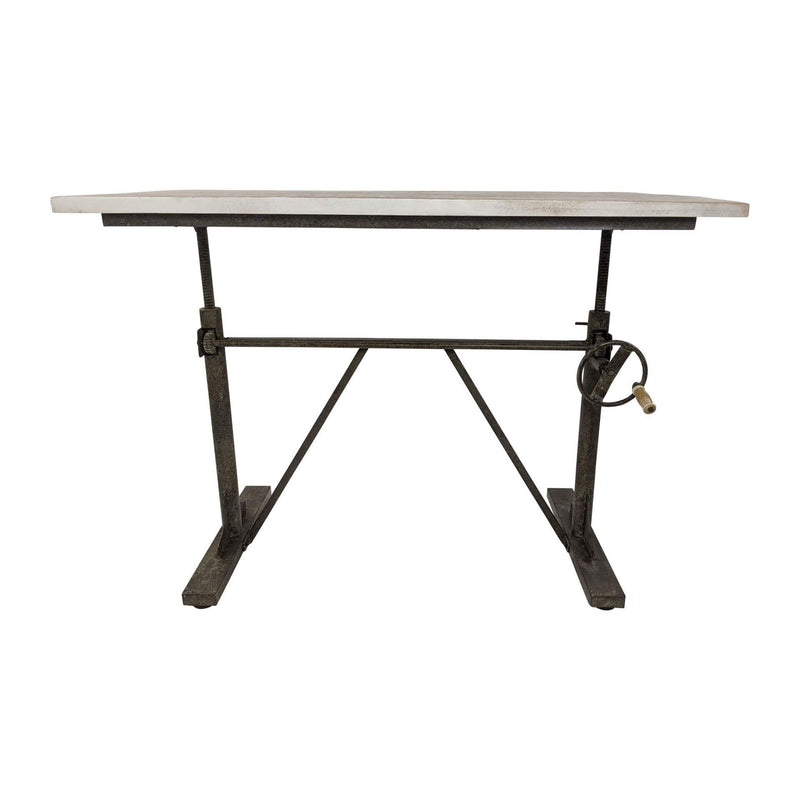 Adjustable Pedestal Drafting Table - Natural / Dark Gray