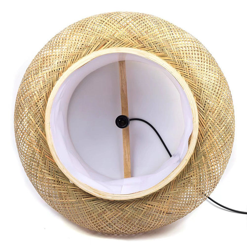 Bamboo Rattan Oval Open Weave Hanging Ceiling Light - Natural