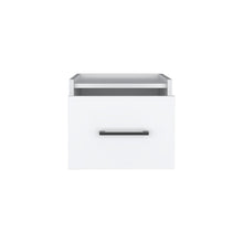 Load image into Gallery viewer, 10" One Drawer Faux Wood Floating Nightstand - White
