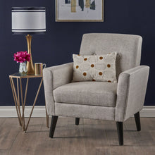 Load image into Gallery viewer, Contemporary Club Chair With Nailhead Trim Fabric And Birch Wood Legs
