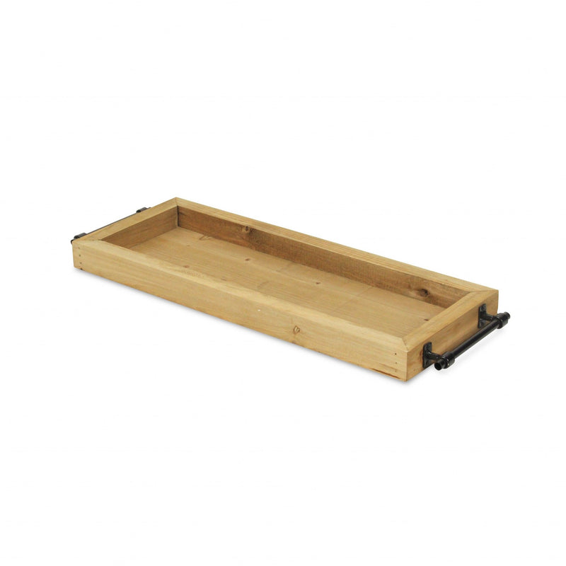 Solid Wood Handmade Vanity Tray With Handles - Natural