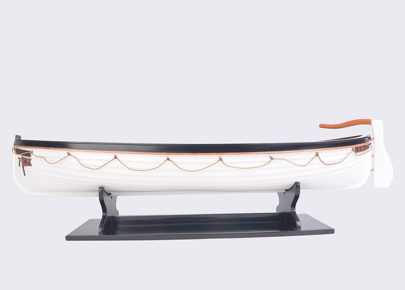 Hand Painted RMS Titanic Lifeboat No.7 Model Boat - Brown / White