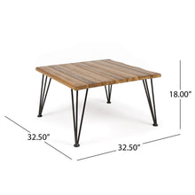 Load image into Gallery viewer, Outdoor Coffee Table With Slat Top And Metal Legs - Teak
