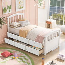 Load image into Gallery viewer, Platform Storage Bed Solid Wood Bed With 6 Drawers
