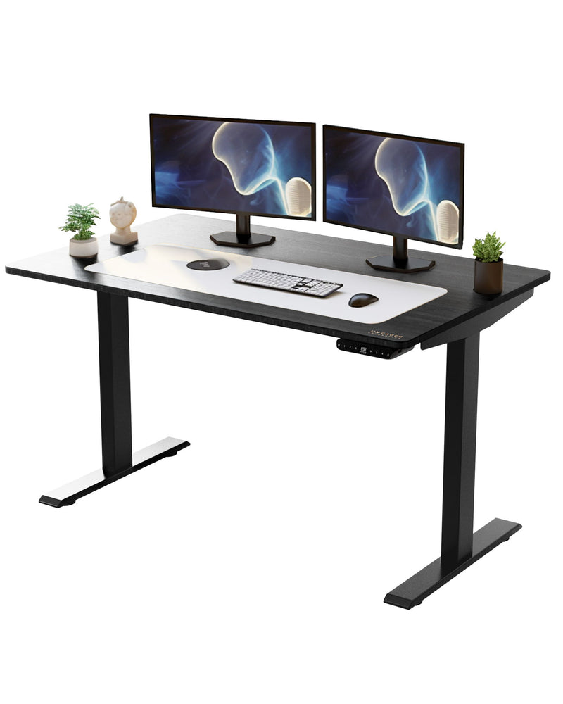 45" Bamboo Dual Motor Electric Office Adjustable Computer Desk - Black On Black