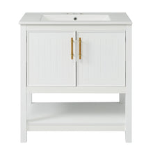 Load image into Gallery viewer, Elegant Bathroom Vanity With Ceramic Sink And Versatile Storage
