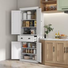 Load image into Gallery viewer, Homcom - 72" Kitchen Pantry, Tall Storage Cabinet, Freestanding Cupboard With Drawer, Doors And Adjustable Shelves - White
