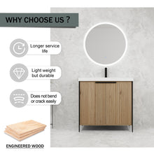 Load image into Gallery viewer, Modern Freestanding Bathroom Vanity With Resin Sink &amp; Soft Close Cabinet Doors
