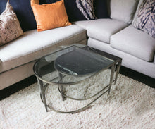 Load image into Gallery viewer, Marble Top And Glass Coffee Tables (Set of 2) - Black
