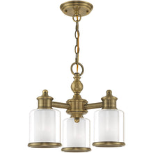 Load image into Gallery viewer, 14'' Three Light Dimmable Chandelier With Shades - Antiqued Brass
