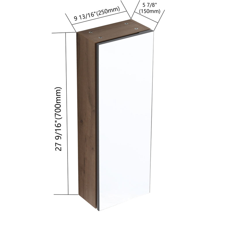 Wall Mounted Bathroom Cabinet With Adjustable Shelves, Storage For Vanity - Imitative Oak
