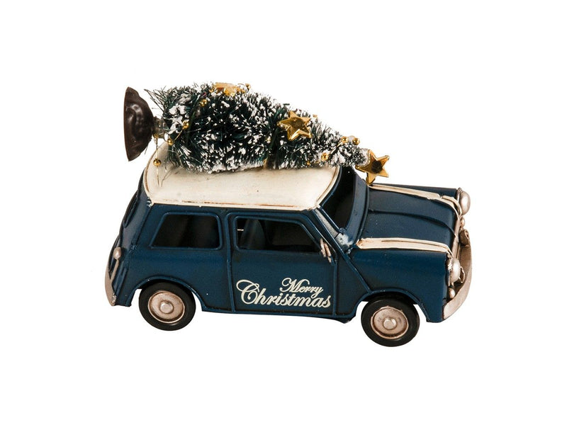 c19060s Mini Cooper Christmas Sculpture - Blue