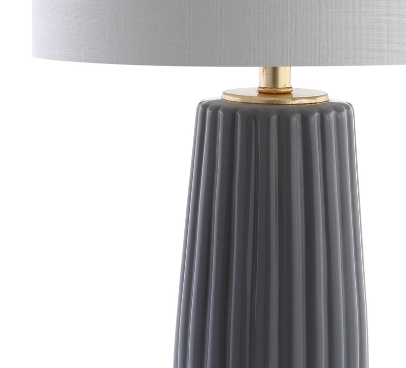 29" Table Lamp With Drum Shade - Gray