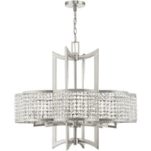 Load image into Gallery viewer, 27'' Eight-Light Dimmable Chandelier With Shades - Nickel
