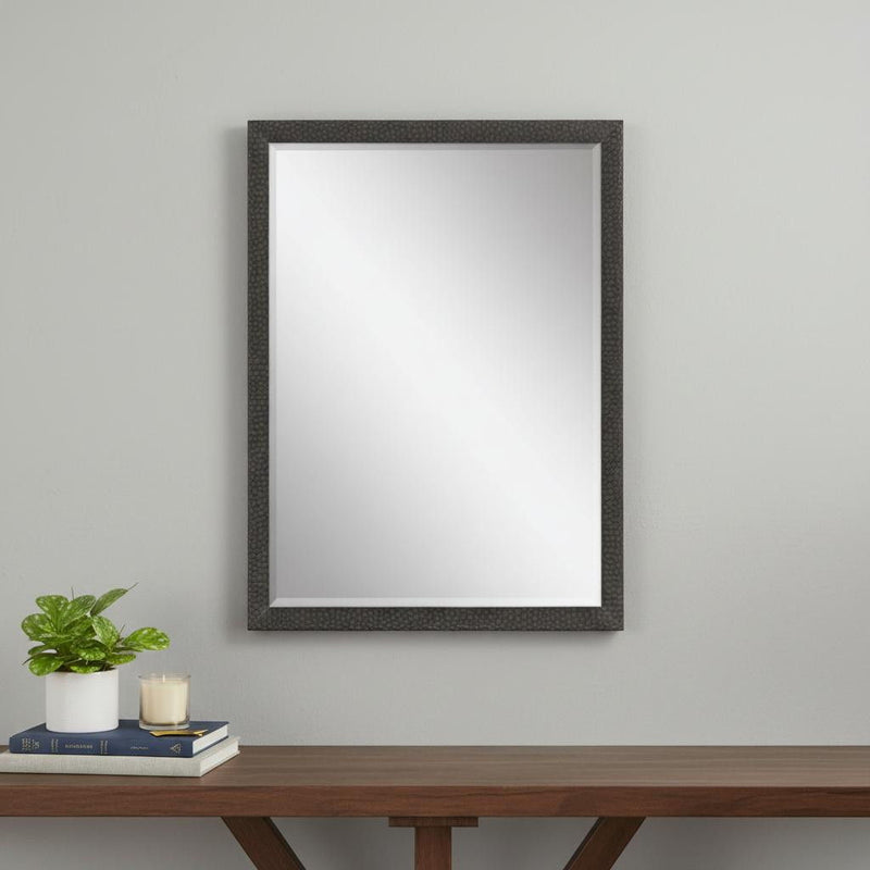 39" Solid Wood Framed Accent Mirror - Dark Brown