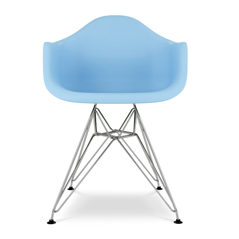 Heavy Duty Plastic Dining Arm Chair - Blue