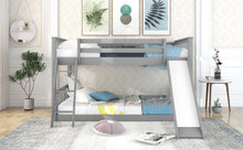 Load image into Gallery viewer, Full over Full Bunk Bed with Convertible Slide and Ladder, Gray
