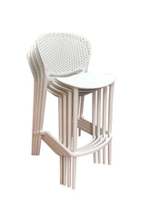 Load image into Gallery viewer, Heavy Duty Plastic Low Back Counter Height Bar Chairs (Set of 4) - White
