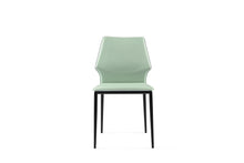 Load image into Gallery viewer, Light Upholstered Faux Leather Dining Side Chairs (Set of 4) - Green / Black
