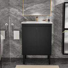 Load image into Gallery viewer, Bathroom Vanity With Ceramic Sink, Floor-Standing Design, Soft-Closing Drawers
