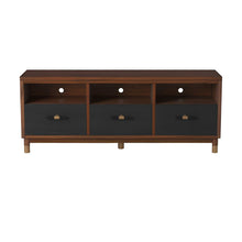 Load image into Gallery viewer, Mahogany Solids &amp; Veneer Open Shelving TV Stand - Brown / Black
