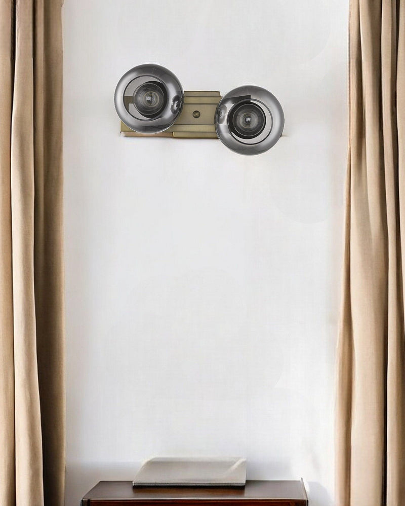 Lunette 2-Light Aged Sconce - Brass