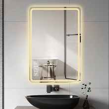 Load image into Gallery viewer, LED Bathroom Mirror Vanity Mirrors With Front Lights Wall Mounted Anti-Fog Frameless Make Up Mirror With Light Copper Free Silver Mirror Horizontal Or Vertical - Silver
