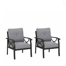 Load image into Gallery viewer, All Weather Armchairs With Cushions, Sculptural Design (Set of 2) - Gray / Khaki
