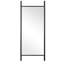 Load image into Gallery viewer, 71" Solid Wood Ladder Leaning Framed Full Length Mirror - Black
