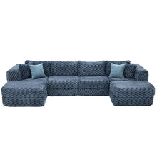 Load image into Gallery viewer, Modular Sectional Sofa, Boneless Couch With 2 Movable Ottomans
