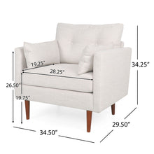 Load image into Gallery viewer, Contemporary Fabric Club Chair With Birch Wood Legs - Beige
