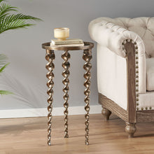 Load image into Gallery viewer, Bohemian Industrial Drill Table L - Antique Brass
