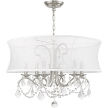 Load image into Gallery viewer, 21" Six Light Dimmable Chandelier With Shades - Nickel
