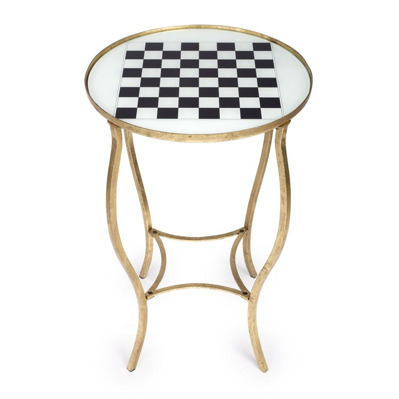 Glass And Metal Round Coffee Table - White / Gold