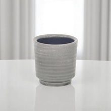 Load image into Gallery viewer, Striped Round Pot Planter (487491) - Gray
