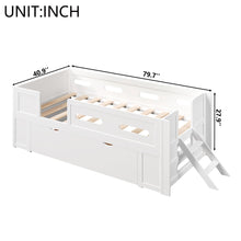 Load image into Gallery viewer, Platform Bed With Guardrail And Drawer

