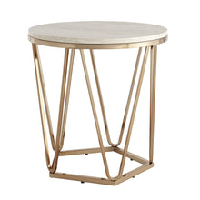 Load image into Gallery viewer, Manufactured Wood Iron Round End Table - Champagne

