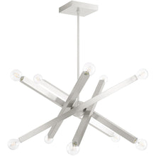Load image into Gallery viewer, 24" Ten Light Dimmable Chandelier With Shades - Nickel
