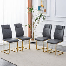 Load image into Gallery viewer, Modern Legged Upholstered Dining Chairs (Set of 4) Artificial For Kitchen And Office - Gray
