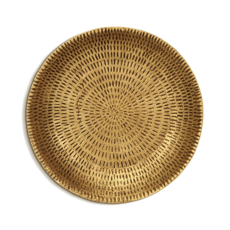 10" Cast Iron Handmade Round Trinket Tray - Gold