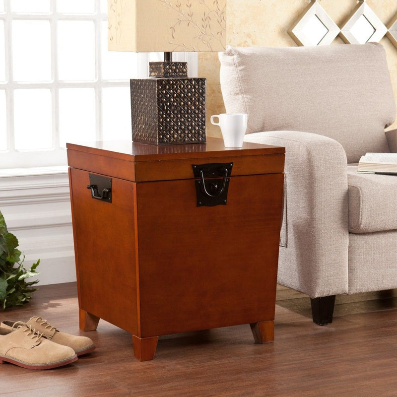 Square Solid Wood End Table - Brown