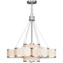 Load image into Gallery viewer, Seven Light Metal Dimmable Chandelier With Shades - Nickel
