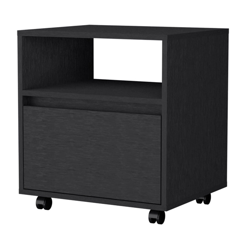 21" One Drawer Nightstand With Integrated Tech - Black