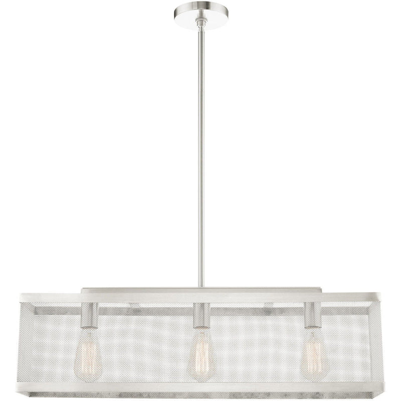 18" Three Light Dimmable Chandelier With Shades - Nickel