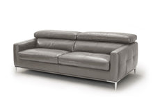 Load image into Gallery viewer, Leather Sofa With Silver Legs - Dark Gray
