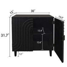 Load image into Gallery viewer, 2 Door Storage Cabinet With Adjustable Shelf - Black
