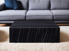 Load image into Gallery viewer, Genuine Marble And Brass Square Coffee Table - Black
